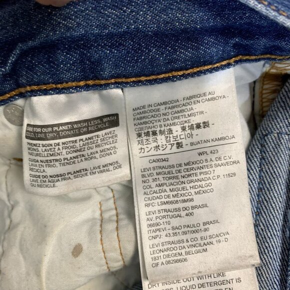 Levi's 501 Distressed Denim Straight Leg Jeans - Picture 10 of 12